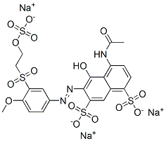 CAS 登录号：84083-05-6， 4-(乙酰氨基)-5-羟基-6-[[4-甲氧基-3-[[2-(磺酸基氧基)乙基]磺酰基]苯基]偶氮]萘-1,7-二磺酸三钠