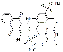 CAS#: 84100-75-4, 1-Amino-4-[[2-[[(5-Chloro-2,6-Difluoro-4-Pyrimidinyl)Amino]Methyl]-4-Methyl-5-Sulfophenyl]Amino]-9,10-Dihydro-9,10-Dioxo-2-Anthracenesulfonicacid Sodium Salt (1:2)