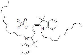 CAS#: 84109-08-0, 1,1'-Didodecyl-3,3,3',3'-tetramethylindocarbocyanine perchlorate