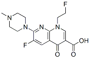 CAS 登录号:84209-33-6, 6-氟-1-(2-氟乙基)-7-(4-甲基哌嗪-1-基)-4-氧代-1,8-萘啶-3-羧酸