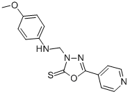 CAS#: 84249-76-3, 3-(((4-Methoxyphenyl)Amino)Methyl)-5-(4 -Pyridinyl)-1,3,4-Oxadiazole-2(3H)-Thione