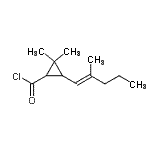 CAS#: 84386-06-1, 2,2-Dimethyl-3-[(1E)-2-methyl-1-penten-1-yl]cyclopropanecarbonyl chloride