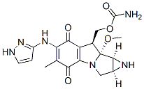 CAS#: 84397-45-5, (1aS,8S,8aR,8bS)-8-[[(Aminocarbonyl)Oxy]Methyl]-1,1a,2,8,8a,8b-Hexahydro-8a-Methoxy-5-Methyl-6-(1H-Pyrazole-3-Ylamino)Azirino[2',3':3,4]Pyrrolo[1,2-a]Indole-4,7-Dione