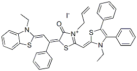 CAS#: 84434-28-6, 3-Allyl-5-[2-(3-Ethylbenzothiazol-2(3H)-Ylidene)-1-Phenylethylidene]-2-[(3-Ethyl-4,5-Diphenylthiazol-2(3H)-Ylidene)Methyl]-4-Oxothiazolium Iodide