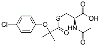 CAS 登录号：84489-15-6， (2R)-2-乙酰氨基-3-[2-(4-氯苯氧基)-2-甲基-丙酰]巯基丙酸
