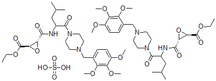 CAS#: 84579-82-8, (2R-(2-alpha,3-beta(S*)))-3-(((3-Methyl-1-((4-((2,3,4-trimethoxyphenyl)methyl)-1-piperazinyl)carbonyl)butyl)amino)carbonyl)oxiranecarboxylic acid ethyl ester sulfate (2:1)