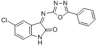 CAS 登录号:84640-85-7, 5-氯-3-(5-苯基-1,3,4-恶二唑-2-基亚胺)-2-吲哚啉酮