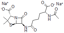 CAS#: 84713-89-3, (2S-(2alpha,5alpha,6beta(R*)))-6-((5-(Acetylamino)-5-Carboxy-1-Oxopentyl)Amino)-3,3-Dimethyl-7-Oxo-4-Thia-1-Azabicyclo(3.2.0)Heptane-2-Carboxylic Acid Disodium Salt