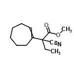CAS 登录号：84803-64-5， 甲基2-氰基-2-(1-环庚烯-1-基)丁酸酯