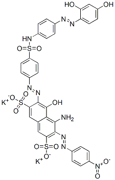 CAS#: 84878-17-1, 4-Amino-6-[[4-[[[4-[(2,4-Dihydroxyphenyl)Azo]Phenyl]Amino]Sulphonyl]Phenyl]Azo]-5-Hydroxy-3-[(4-Nitrophenyl)Azo]Naphthalene-2,7-Disulphonic Acid, Potassium Salt