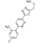 CAS#: 848953-34-4, 3-(4-Fluoro-2-methylphenyl)-6-[5-(methoxymethyl)-1,3,4-oxadiazol-2-yl]pyridazine