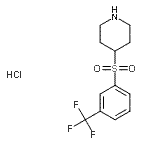 CAS 登录号：849035-98-9， 4-{[3-(三氟甲基)苯基]磺酰基}哌啶盐酸盐(1:1)