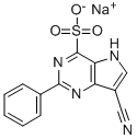 CAS 登录号：84905-76-0， 7-氰基-2-苯基-5H-吡咯并(3,2-d)嘧啶-4-磺酸钠盐