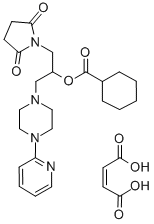 CAS 登录号:84916-34-7, 环己烷羧酸 1-((2,5-二氧代-1-吡咯烷基)甲基)-2-(4-(2-吡啶基)-1-哌嗪基)乙酯 (Z)-2-丁烯二酸盐 (1:1)