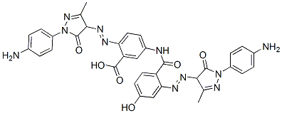 CAS 登录号：84963-13-3， 2-[[1-(4-氨基苯基)-4,5-二氢-3-甲基-5-氧代-1H-吡唑-4-基]偶氮]-5-[[2-[[1-(4-氨基苯基)-4,5-二氢-3-甲基-5-氧代-1H-吡唑-4-基]偶氮]-4-羟基苯甲酰基]氨基]苯甲酸