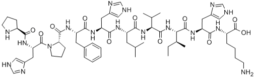 CAS 登录号：85139-12-4， (S)-N2-(N-(N-(N-(4-甲基-2-((N-(N-(1-(N-L-脯氨酰-L-组氨酰)-L-脯氨酰)-L-苯丙氨酰)-L-组氨酰)氨基)戊基)-L-缬氨酰)-L-异亮氨酰)-L-组氨酰)-L-赖氨酸