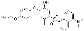 CAS 登录号：85187-55-9， (S)-5-(二甲基氨基)-N-[2-羟基-3-[4-(2-丙烯基氧基)苯氧基]丙基]-N-(1-甲基乙基)-1-萘磺酰胺
