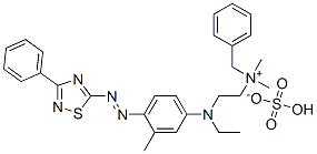 CAS 登录号：85187-93-5， 苄基[2-[乙基[4-[(3-苯基-1,2,4-噻二唑-5-基)偶氮]-M-甲苯基]氨基]乙基]二甲基铵硫酸氢盐