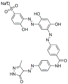 CAS 登录号：85188-21-2， 3-[[5-[[4-[[4-[(4,5-二氢-3-甲基-5-氧代-1H-吡唑-4-基)偶氮]苯胺基]羰基]苯基]偶氮]-2,4-二羟基苯基]偶氮]-4-羟基苯磺酸钠