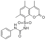 CAS#: 85302-26-7, 4,5,7-Trimethyl-2-Oxo-N-((Phenylamino)Carbonyl)-2H-1-Benzopyran-8-Sulfonamide