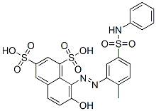 CAS 登录号：85409-52-5， 8-[[5-苯胺基磺酰基-2-甲基苯基]偶氮]-7-羟基萘-1,3-二磺酸