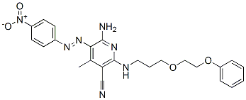 CAS#: 85409-74-1, 6-Amino-4-Methyl-5-[(4-Nitrophenyl)Azo]-2-[[3-(2-Phenoxyethoxy)Propyl]Amino]Nicotinonitrile