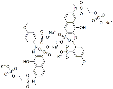 CAS#: 85567-17-5, 4-Hydroxy-3-[(4-Methoxy-2-Sulphophenyl)Azo]-6-[Methyl[[2-(Sulphooxy)Ethyl]Sulphonyl]Amino]Naphthalene-2-Sulphonic Acid, Potassium Sodium Salt