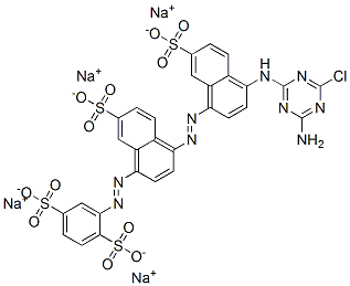 CAS#: 85586-79-4, Tetrasodium 2-[[4-[[4-[(4-Amino-6-Chloro-1,3,5-Triazin-2-Yl)Amino]-7-Sulphonato-1-Naphthyl]Azo]-7-Sulphonato-1-Naphthyl]Azo]Benzene-1,4-Disulphonate
