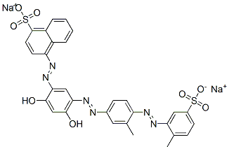 CAS#: 85631-84-1, 4-[2-[2,4-Dihydroxy-5-[2-[3-Methyl-4-[2-(2-Methyl-5-Sulfophenyl)Diazenyl]Phenyl]Diazenyl]Phenyl]Diazenyl]-1-Naphthalenesulfonic Acid Sodium Salt (1:2)
