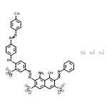 CAS#: 85631-90-9, Trisodium 4-amino-5-hydroxy-3-{[4-({4-[(4-hydroxyphenyl)diazenyl]phenyl}amino)-3-sulfonatophenyl]diazenyl}-6-(phenyldiazenyl)-2,7-naphthalenedisulfonate