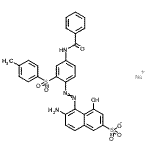 CAS#: 85650-67-5, Sodium 6-amino-5-({4-(benzoylamino)-2-[(4-methylphenyl)sulfonyl]phenyl}diazenyl)-4-hydroxy-2-naphthalenesulfonate