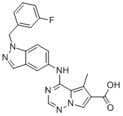 CAS#: 856667-80-6, 4-[[1-[(3-Fluorophenyl)Methyl]-1H-Indazol-5-Yl]Amino]-5-Methyl-Pyrrolo[2,1-f][1,2,4]Triazine-6-Carboxylic Acid