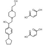 CAS 登录号：85690-03-5， 1-(4-环戊基苯基)-2-[4-(2-羟基乙基)-1-哌嗪基]乙醇(2Z)-2-丁烯二酸酯(1:2)