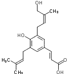 CAS#: 85819-51-8, (2E)-3-{4-Hydroxy-3-[(2Z)-4-hydroxy-3-methyl-2-buten-1-yl]-5-(3-methyl-2-buten-1-yl)phenyl}acrylic acid