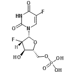 CAS 登录号:85894-46-8, 1-(2-脱氧-2-氟-5-O-膦酰-beta-D-阿拉伯呋喃糖基)-5-氟-2,4(1H,3H)-嘧啶二酮