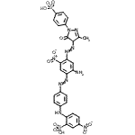 CAS#: 85959-26-8, 2-({4-[(2-Amino-4-{[3-methyl-5-oxo-1-(4-sulfophenyl)-4,5-dihydro-1H-pyrazol-4-yl]diazenyl}-5-nitrophenyl)diazenyl]phenyl}amino)-5-nitrobenzenesulfonic acid