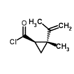 CAS 登录号：86133-44-0， (1R,2R)-2-异丙烯基-2-甲基环丙烷羰基氯化物