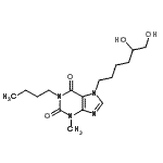 CAS 登录号:86257-14-9, 1-丁基-7-(5,6-二羟基己基)-3-甲基-3,7-二氢-1H-嘌呤-2,6-二酮