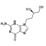 CAS 登录号:86304-28-1, (2R)-4-(2-氨基-6-羟基-9H-嘌呤-9-基)-1,2-丁二醇