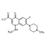 CAS#: 86393-37-5, 6-Fluoro-1-(methylamino)-7-(4-methyl-1-piperazinyl)-4-oxo-1,4-dihydro-3-quinolinecarboxylic acid