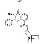 CAS#: 86433-37-6, 1-Azabicyclo[2.2.2]oct-3-yl 3-methyl-4-oxo-2-phenyl-4H-chromene-8-carboxylate hydrochloride (1:1)