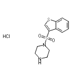 CAS 登录号：864759-61-5， 1-(1-苯并噻吩-3-基磺酰基)哌嗪盐酸盐(1:1)