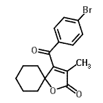 CAS 登录号：86560-10-3， 4-(4-溴苯甲酰基)-3-甲基-1-氧杂螺[4.5]癸-3-烯-2-酮