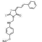 CAS#: 86650-11-5, (5E)-3-{[(4-Methoxyphenyl)amino]methyl}-5-[(2E)-3-phenyl-2-propen-1-ylidene]-2-thioxo-1,3-thiazolidin-4-one