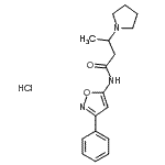 CAS#: 86683-98-9, N-(3-Phenyl-1,2-oxazol-5-yl)-3-(1-pyrrolidinyl)butanamide hydrochloride (1:1)