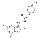 CAS#: 86873-26-9, N'-(5,7-Dichloro-2-oxo-2H-indol-3-yl)-2-(4-methyl-1-piperazinyl)acetohydrazide