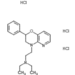 CAS 登录号：86979-93-3， N,N-二乙基-2-(2-苯基-2,3-二氢-4H-吡啶并[3,2-b][1,4]恶嗪-4-基)乙胺三盐酸盐