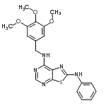 CAS 登录号：871266-77-2， N<sup>2</sup>-苯基-N<sup>7</sup>-(3,4,5-三甲氧基苄基)[1,3]噻唑并[5,4-d]嘧啶-2,7-二胺