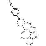 CAS#: 883042-07-7, 4-(4-{[3-(2,6-Dichlorophenyl)-5-methyl-1,2-oxazol-4-yl]carbonyl}-1-piperazinyl)benzonitrile