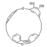 CAS 登录号：88418-46-6， 2,15-二氧杂五环[22.2.2.1<sup>3,7</sup>.1<sup>10,14</sup>.0<sup>16,21</sup>]三十碳-1(26),3(30),4,6,10(29),11,13,16,18,20,24,27-十二烯-4,5,17-三醇